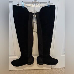 Chinese laundry - Black Over-the-Knee Stretch Suede Boots
